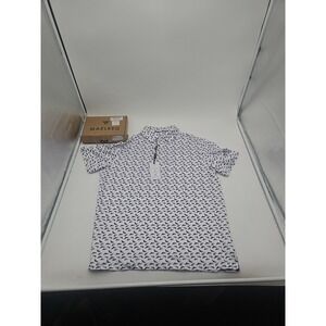 maelreg performance polo boys white purple shark size 18/20  Brand New